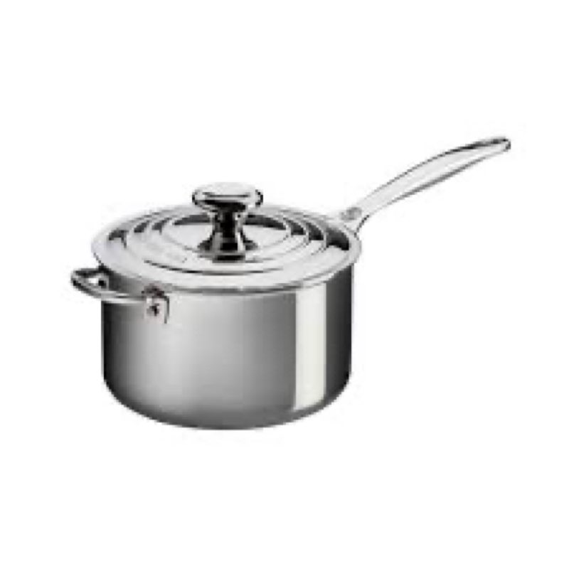 Le Creuset Tri-Ply Stainless Steel 4 Quart Saucepan with Helper Handle