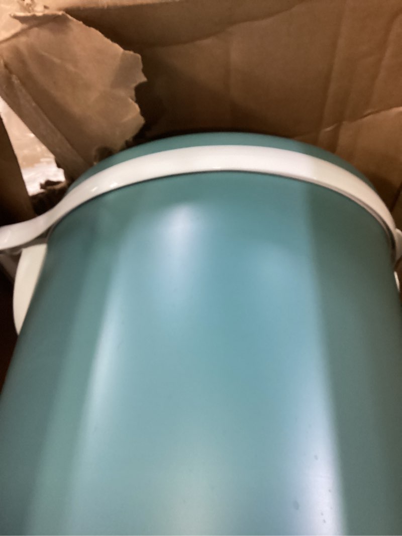 Condition photo showing As Is for ubbi stainless steel diaper pail, odor locking, no special bag required, award-winning, registry must-have, open water