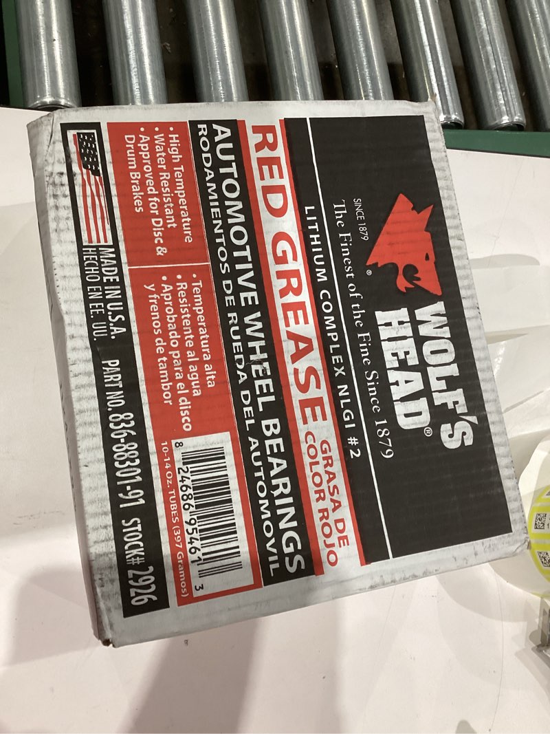 Condition photo showing New/Like New for Wolf's Head Red Grease NLGI #2 (836-88301-91) 14 Oz Tube, Pack of 10