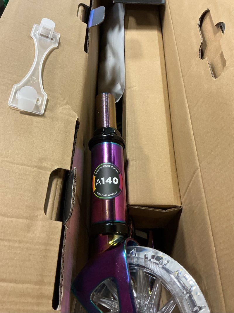 Condition photo showing Good Condition for aero scooter for kids 5-8 | dynamic lights, hand brake & shock absorption | boys girls 2 wheels kick scooter | foldable & height adjustable a140/chrome