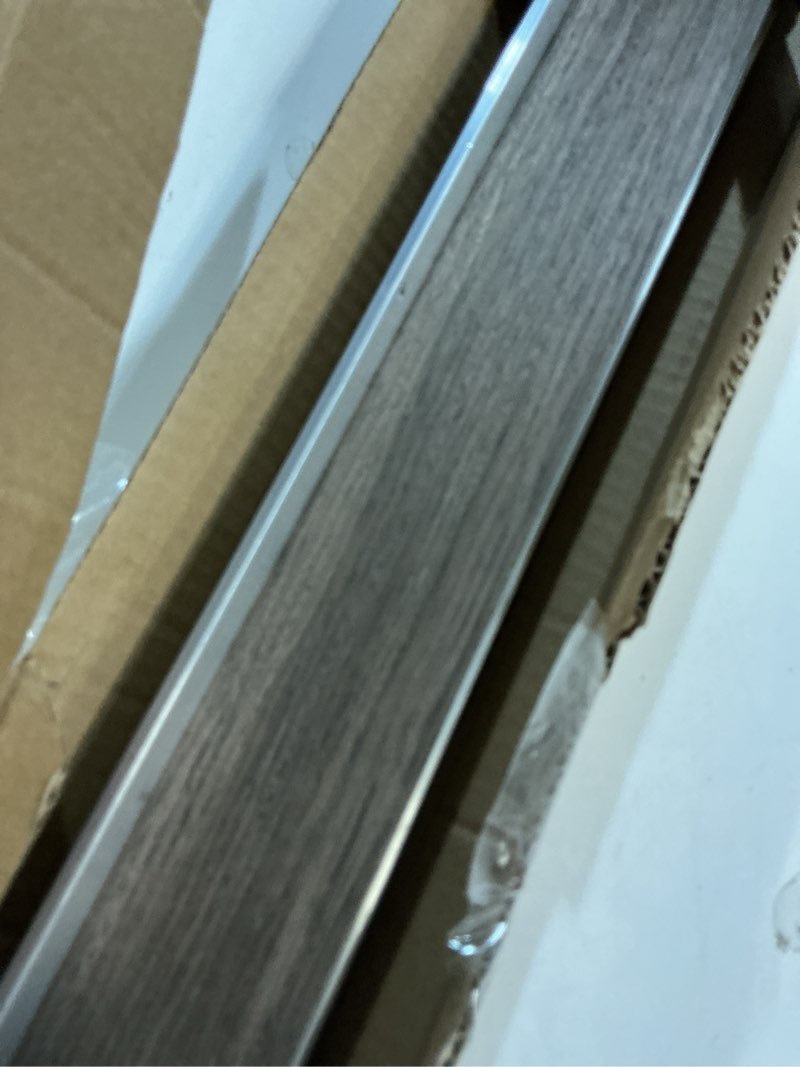 Condition photo showing Good Condition for Canvas Floater Frame for 36x48 Oil Paintings Prints, DIY Metal Floater Frame for Portrait Landscape Oil Paintings Art Show Gallery Wall Home Office Living Room Decor (Dark Brown) 36x48" Walnut wood-grain