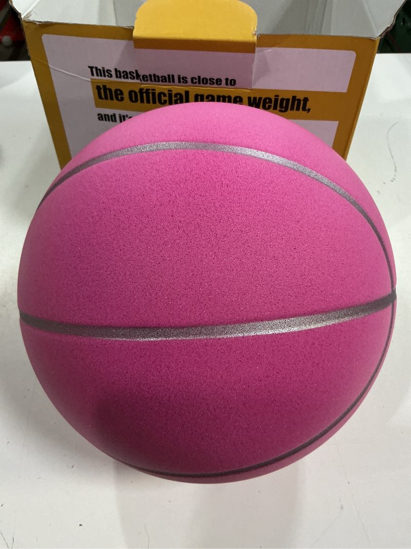 Condition photo showing Good Condition for size 7 weighted groove-grip silent basketball | non-compressed shipping | professional pu foam ball, ideal for girls‘ indoor practice and training pink size 7