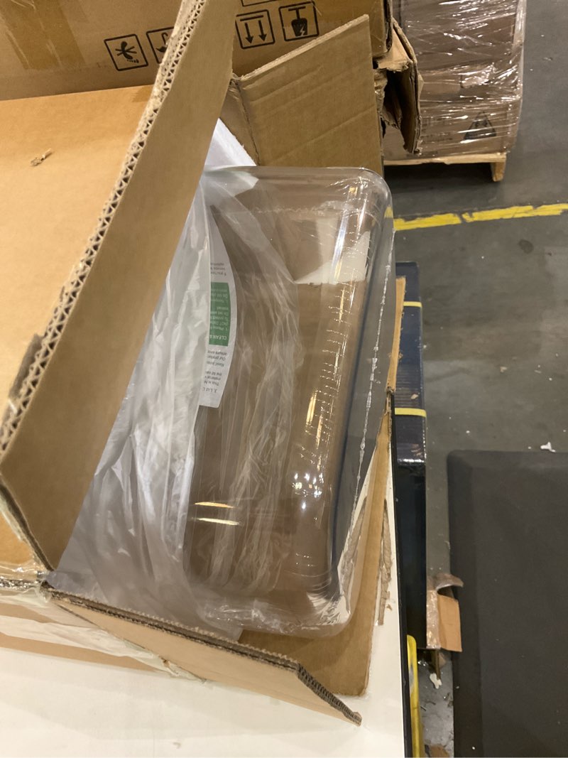 Condition photo showing Good Condition for Airtight Rice Container 25 Lbs with Handle and Cup – 12.68Qt Large Flour Sugar Storage Container with Pop Up Seal & Hanging Lid Hooks, Clear Tall Food Storage Bin for Kitchen Pantry Organization 12.68Qt-Rectangle