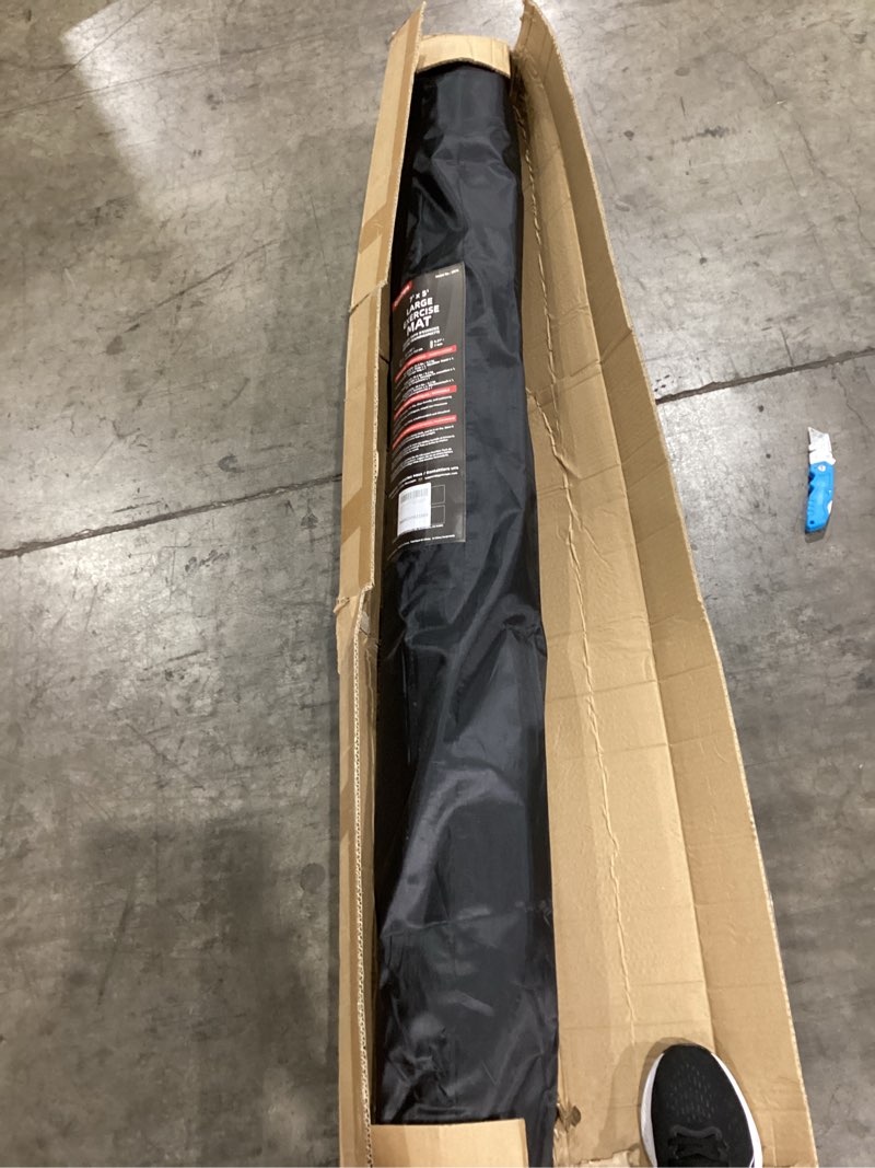 Condition photo showing Good Condition for large exercise mat for home workout,12‘x6’/10'x6'/9'x6'/8'x6'/7'x5'/6'x4' (7mm) extra thick workout mat, high-density gym mat for cardio, jump rope, mma, weights (shoe-friendly)