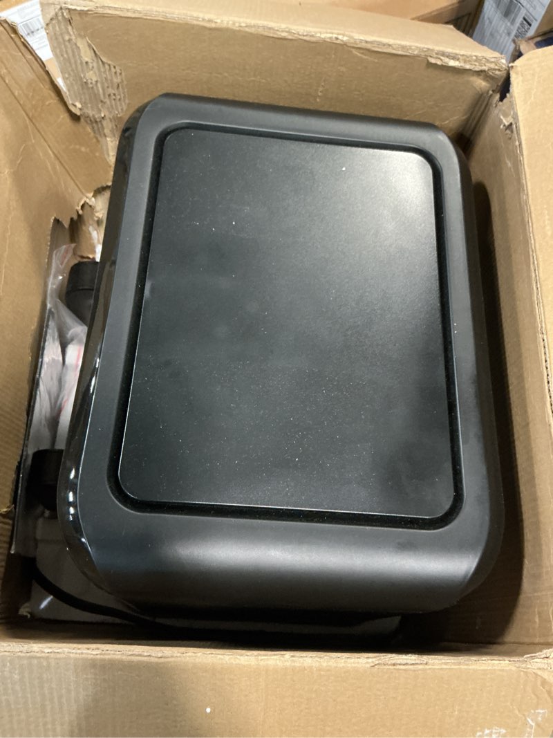 Condition photo showing As Is for chefman 6 quart dual basket air fryer oven with easy view windows, sync finish, hi-fry, auto shutoff, 2 independent 3qt nonstick dishwasher safe frying baskets, digital double air fryer - black 6 quart - window