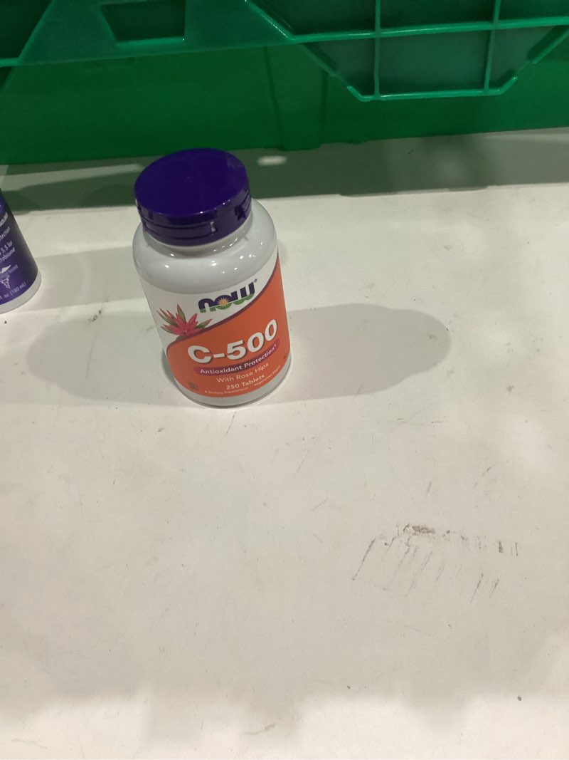 Condition photo showing New/Like New for NOW Supplements, Vitamin C-500 with Rose Hips, Antioxidant Protection*, 250 Tablets 250 Count (Pack of 1)