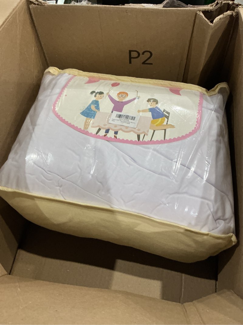 Condition photo showing As Is for leegleri white spandex table clothes for 8 foot rectangle tables, 8 pack wrinkle free rectangle table cloth 8ft stretch fitted tablecloths with skirt for parties weddings birthday banquet baby shower white 8ft(8pack)