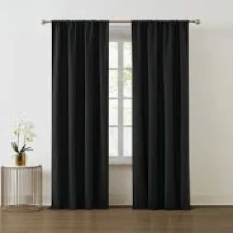 (similar)joydeco blackout curtains for bedroom, black out curtains 96 inch long 2 panels, long black drapes with rod pocket back tab, room darkening noise reducing & wrinkle-free drapes for living room windows