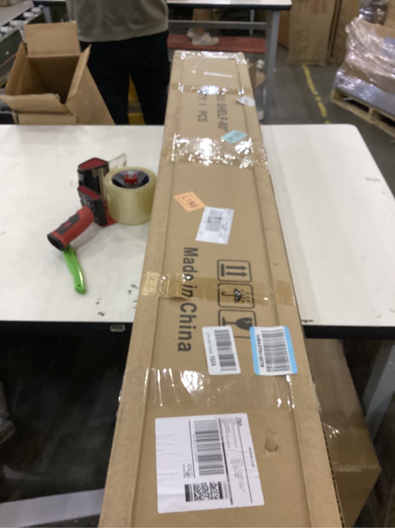 Condition photo showing As Is for Fireplace Mantel Handmade, 3'' Thick Wall Decor Long Floating Shelf, 60inch Rustic Wood Shelf with Invisible Brackets, Black 60x3x8-hollow Black