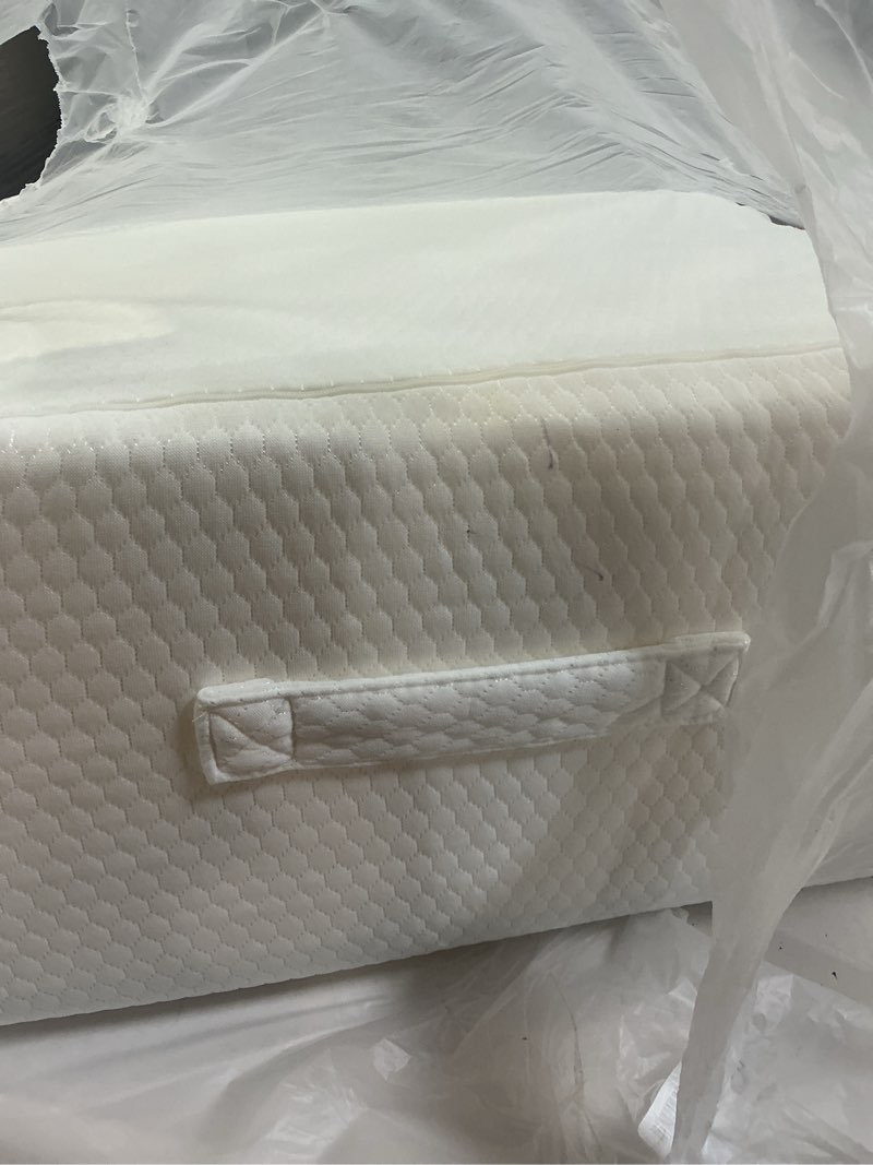 Condition photo showing Good Condition for bedluxe wedge pillow, 10 inch bed wedge pillow for headboard, pillow wedge for acid reflux relief, sleeping, back pain relief, snoring, triangle pillow wedge, white/grey 24*24*10 inch white grey