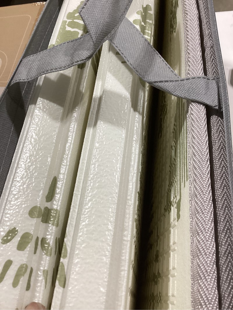 Condition photo showing Good Condition for Baby Play Mat, 71x59 Inch Foldable Play Mats for Babies and Toddlers, Waterproof & Anti-Slip Portable Foam Floor Mat for Tummy Time with Travel Bag Indoor Outdoor Forest 59x71x0.4 Inch