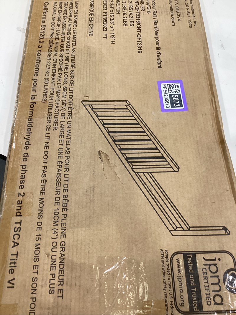 Condition photo showing As Is for sorelle furniture toddler rail, grey