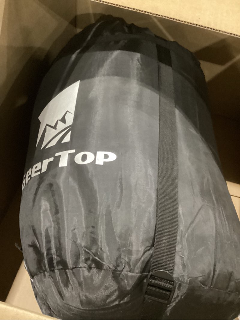 Condition photo showing Good Condition for geertop double camping sleeping bag with blanket queen size two person sleeping bag for adults couples or family outdoor backpacking travel black