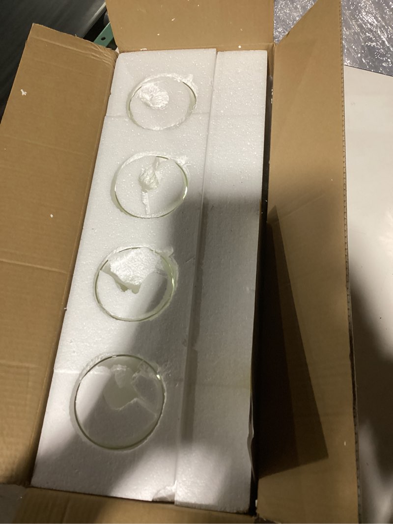 Condition photo showing Good Condition for Brushed Nickel Bathroom Light Fixtures, Wall Mounted 4-Light Bathroom Lights Over Mirror with Clear Glass Shade,Wall Sconces for Kitchen Living Room Bedroom Brushed Nickel 4-Light