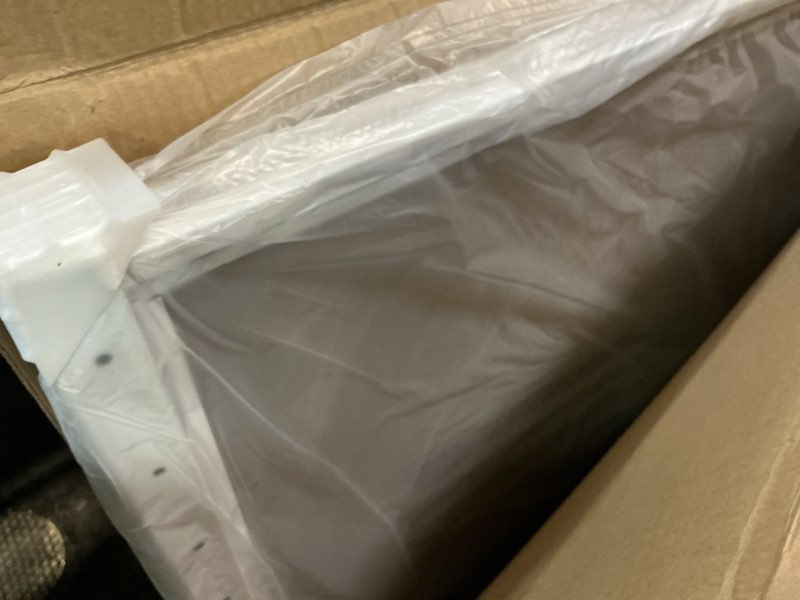 Condition photo showing New/Like New for beenbkks pet window safety guards, clear acrylic safer than bars, window guards for dogs cats, pressure mounted safety pet barrier with metal frame, adjustable 32" to 62" wide, 29" tall, indoor use