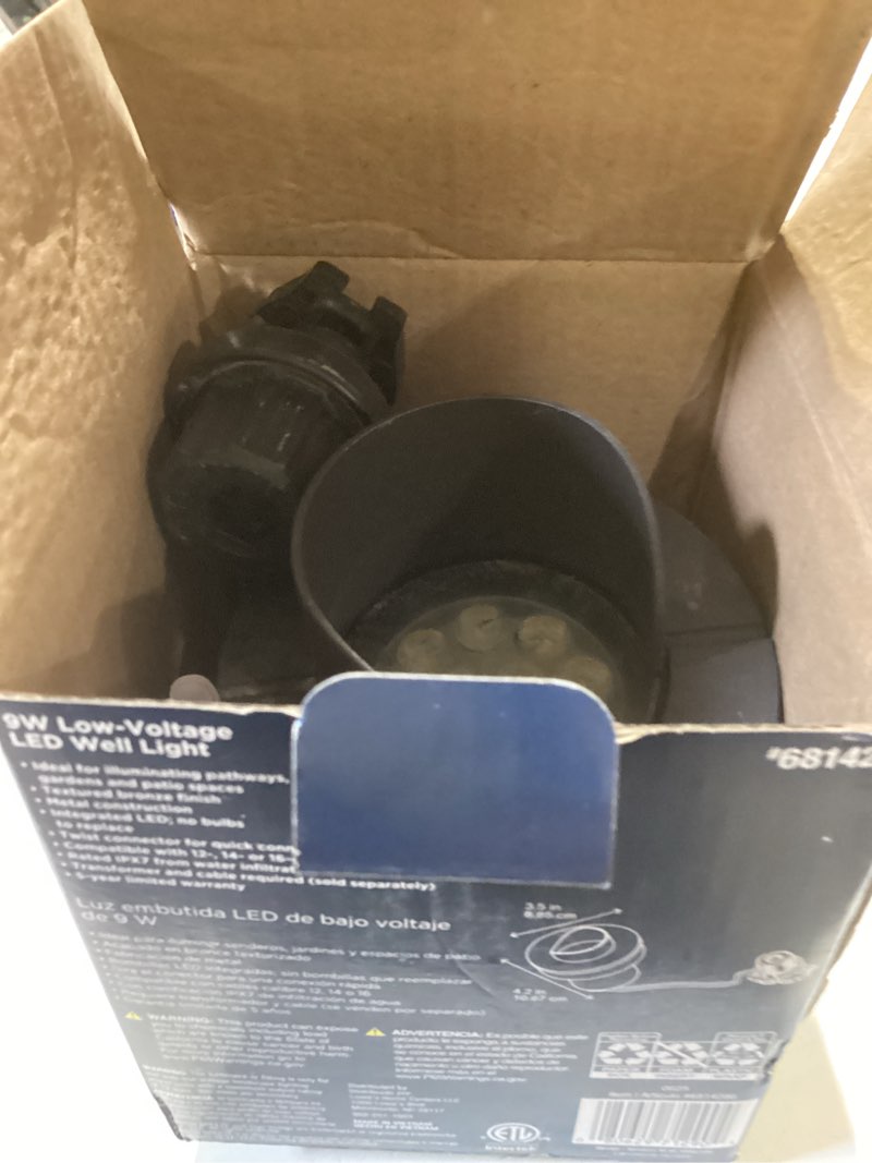 Condition photo showing As Is for harbor breeze 500 -lumens matte bronze low voltage hardwired led outdoor path light 3000