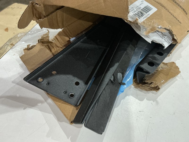 Condition photo showing As Is for universal tv stand, metal tv legs for 20-65 inch lcd/led/oled/plasma flat&curved screen tv height adjustment with vesa 75x75mm to 800x500mm max ml1760 black