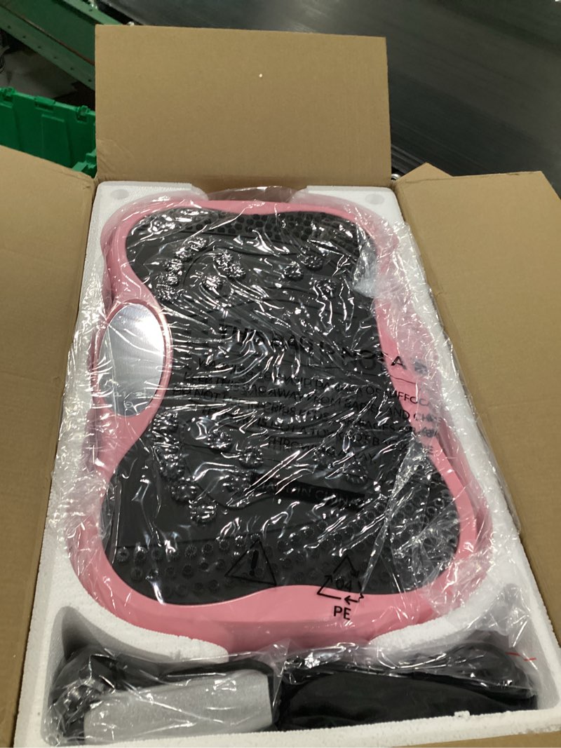 Condition photo showing Good Condition for vibration plate exercise machine, 130 levels full body workout vibrating plate for lymphatic drainage weight loss, 450 lbs capacity shake platform with resistance bands bluetooth for women men