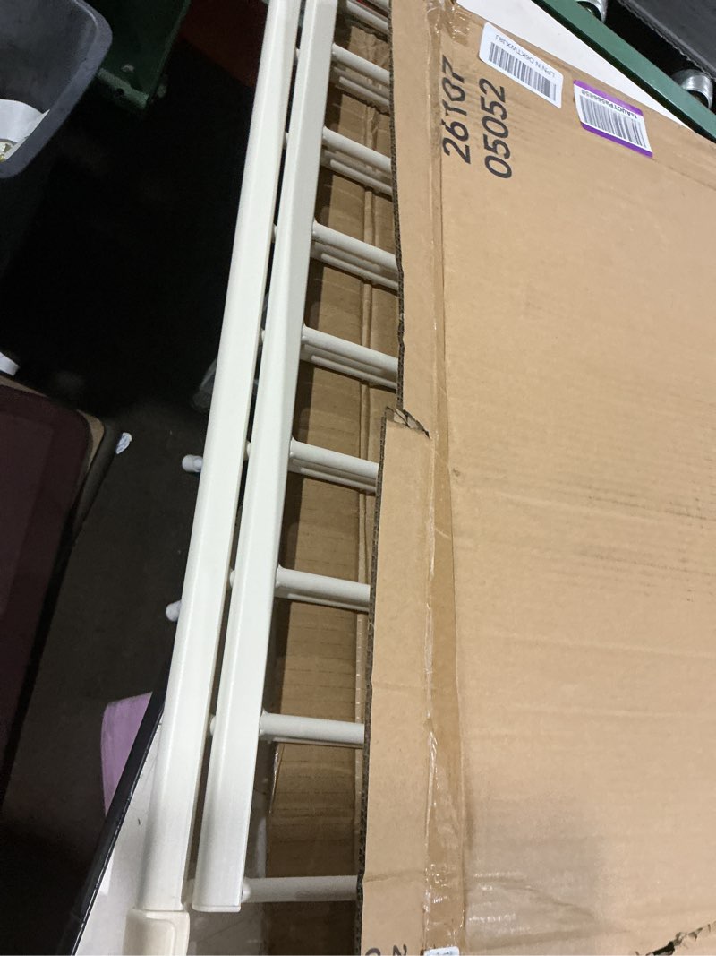 Condition photo showing As Is for toddleroo by north states - tall easy swing & lock baby gate series 2: hardware mounted metal safety gate for stairs & doorways - adjustable 28.68 to 47.85 inches wide - 36 inches tall - ivory ivory 36" tall