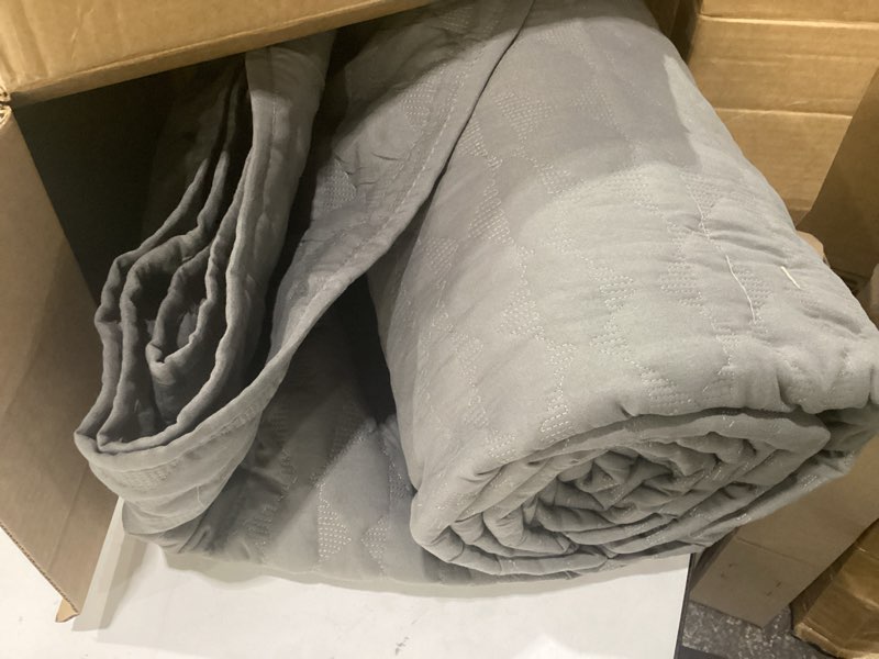 Condition photo showing As Is for threadmill luxury cotton blankets for bed | all-season cozy 100% cotton blanket | jacquard soft & lightweight coverlet  bed,  scottish grey classic scottish grey
