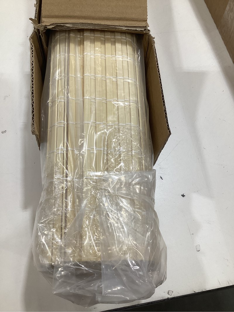Condition photo showing Good Condition for lazblinds no tools no drill cordless bamboo roman shades, privacy room darkening window treatment, roll up bamboo blinds for window 34'' w x 64'' h, dp-natural dp-natural 34'' w x 64'' h
