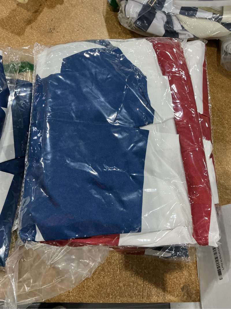 Condition photo showing New/Like New for 6pack 3x6 ft american pleated fan flag, 250th anniversary usa patriotic half fan bunting flag, 4th of july flags decorations for outside, red white and blue patriotic decorations outdoor multi-6pack