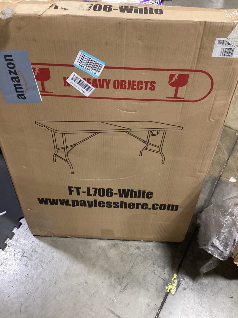Condition photo showing Good Condition for fdw folding half portable foldable table for parties backyard events (white, 6 ft 70 * 29) (white, 6 ft) white 6 ft