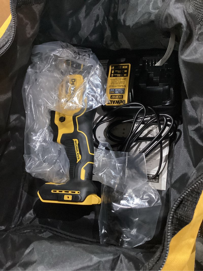 Condition photo showing Good Condition for dewalt 20v max xr oscillating tool kit with blades, 3 speed cordless brushless multitool, up to 20,000 opm, led light, battery and charger included (dcs356c1)