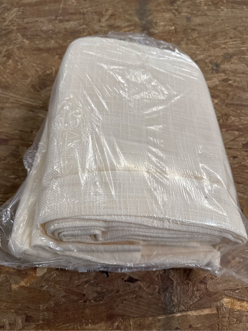 Condition photo showing Good Condition for cotton sheer curtain set (set of 2), 48x84, ivory