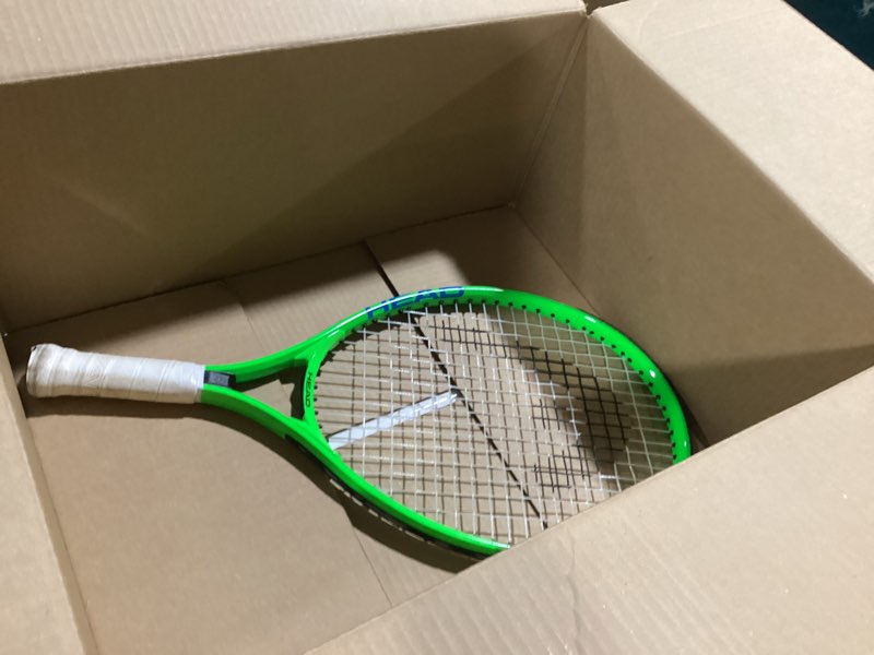 Condition photo showing Good Condition for head speed 19 junior pre-strung tennis racquet, lightweight youth tennis racket for kids & beginners, durable aluminum frame, age 2-4, 19 inch, green