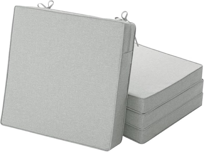 Incomplete Fitfree Outdoor Chair Cushions, Water-Resistant & Fade-Resistant, Patio Furniture Square Seat Replac