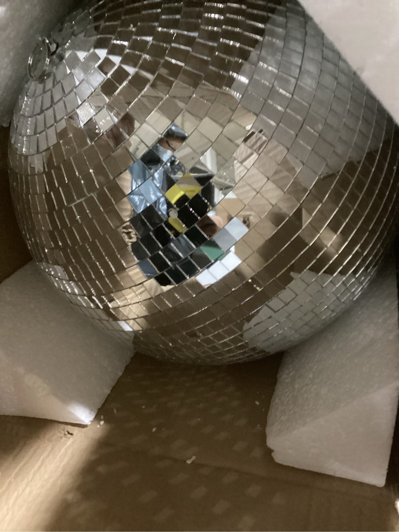 Condition photo showing Good Condition for 16 Inch Disco Ball Mirror Ball Hanging Party Decor DJ Club Stage Bar Wedding, Silver
