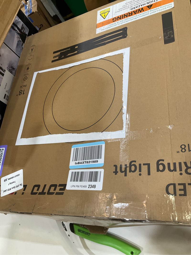 Condition photo showing New/Like New for 18 inch LED Ring Light with Tripod Stand Dimmable Makeup Selfie Ring Light for Studio Portrait YouTube Vlog Video Shooting with Carrying Bag and Remote Controller, CRI 90