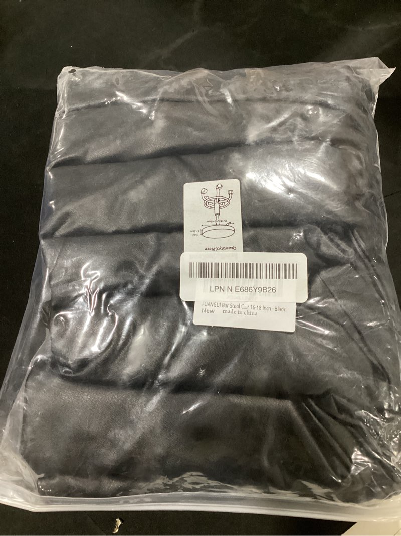 Condition photo showing Good Condition for fuangui bar stool covers round set of 6, waterproof pu bar stool seat covers,bar stool chair covers washable stool cushion slipcover for 16-18 inch - black 6 16''-18'' black