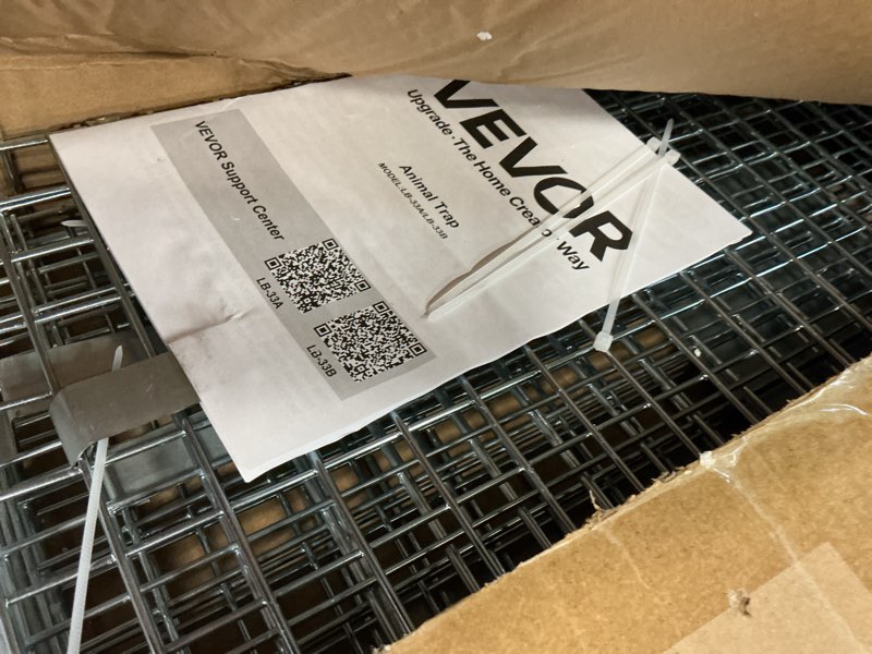Condition photo showing Good Condition for vevor live animal cage trap, 42" x 16" x 18" humane cat trap galvanized iron, folding animal trap cage with handle for stray dogs, armadillos, raccoons, foxes