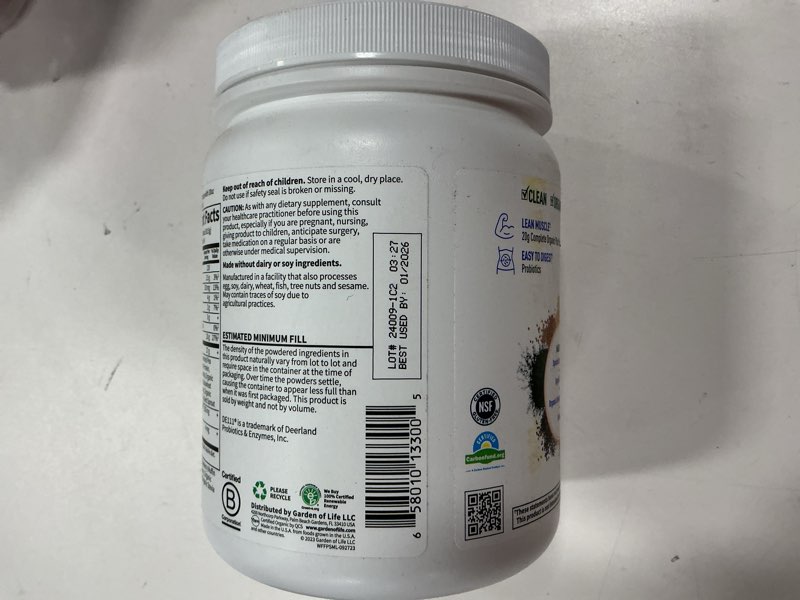 Condition photo showing New/Like New for Garden of Life - Functional Protein Stress Relief - 20g Organic Sprouted & Fermented Protein Blend - Blueberry Muffin, Mood Blend for Stress Management, Ashwagandha KSM-66, Vegan - About 14 Servings ( BB 01/2026) 