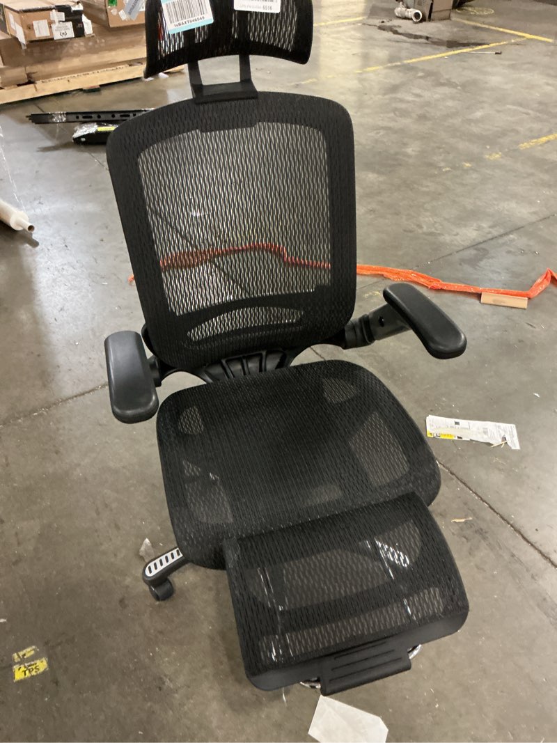 Condition photo showing As Is for GABRYLLY Ergonomic Office Chair with Footrest, High Back Home Desk Chair - 3D Headrest, Flip-Up Arms, 135° Tilt and Wide Cushion, Heavy Duty Mesh Chairs for Task Computer Gaming,GYB01-FT
