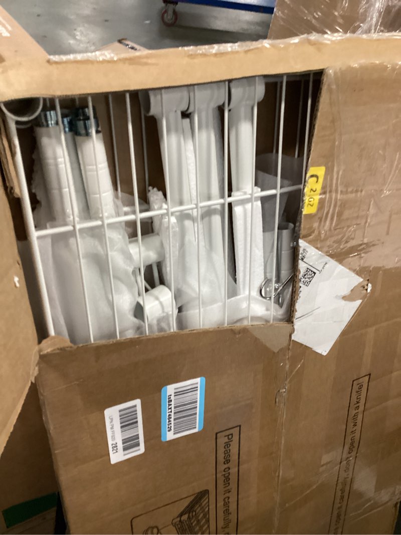 Condition photo showing Good Condition for P4 Plus Rolling Clothes Rack Heavy Duty, Clothing Racks for Hanging Clothes, Free Standing Garment Racks with Wheels, Portable Closet Rack 45''W × 20.5''D × 80.5''H, Max Load 570 Lbs, White White P4 Plus