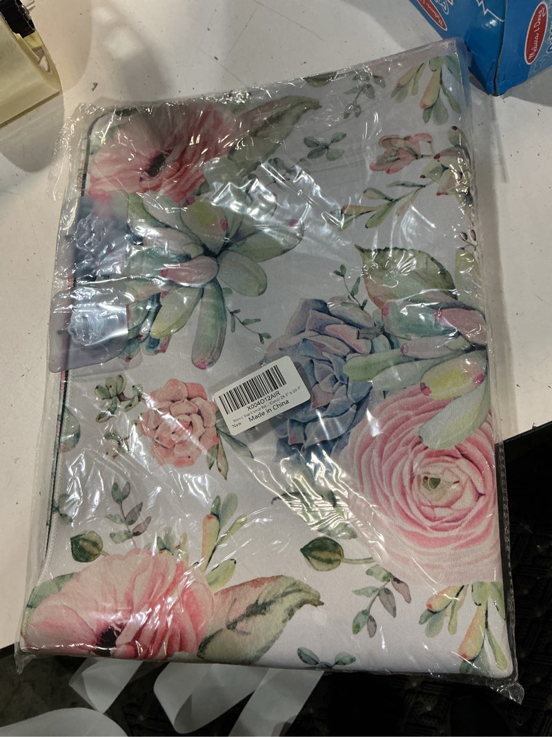 Condition photo showing New/Like New for stove top cover for electric stove,blue boho flowers extra thick rubber stovetop protector mat, heat resistant glass cooktop oven cover 28.5'' x 20.5'' blue flowers
