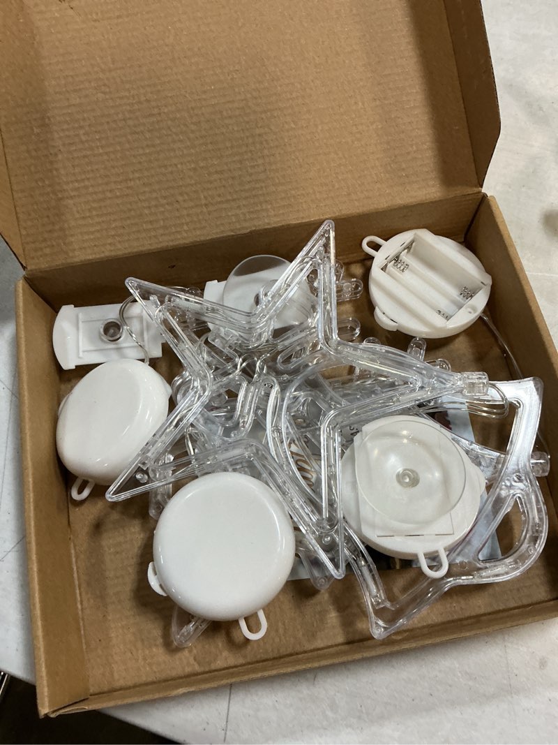 Condition photo showing As Is for Waipfaru 4 PCS Christmas Window Lights with Timer Function, Christmas Window Decorations Jingle Bell Snowflake Christmas Tree Star Lights with Suction Cup for Decorations Indoor Outdoor