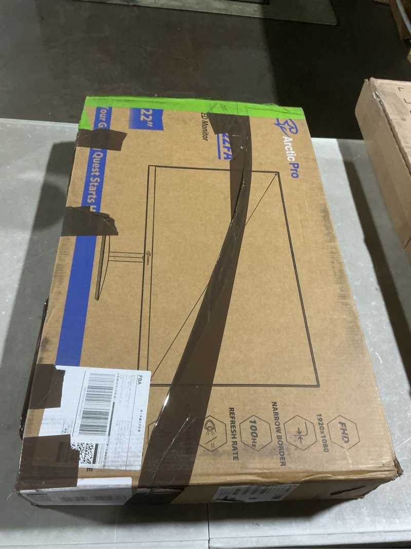 Condition photo showing As Is for 22 inch class thin full hd (1920 x 1080p) computer monitor, 100hz refresh rate, 99% srgb, 3-sided frameless, ultra slim, vesa, lowblue mode, tilt adjust, hdmi *1, vga*1 22 inch 22" 100hz va