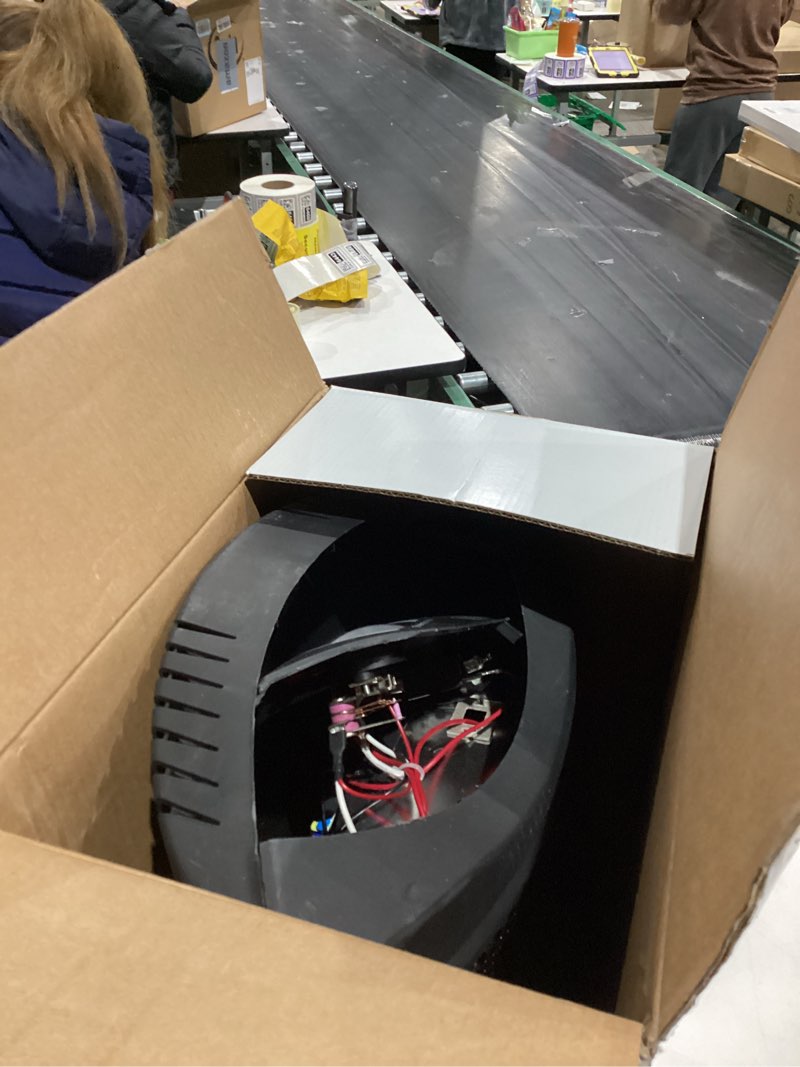 Condition photo showing As Is for (Broken)BLACK+DECKER Infrared Radiant Quartz Tower Heater, 1500W Space Heater with Adjustable Thermostat, Portable Heater with 2 Settings, Personal Heater for Home and Office, BHTI06, Black Infrared Quartz