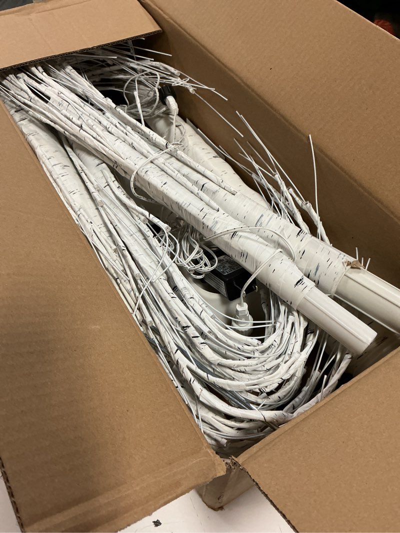 Condition photo showing Good Condition for Twinkle Star 2-Pack 6 Feet 96 LED Lighted Birch Tree for Thanksgiving Decor Home Wedding Party Indoor Outdoor Christmas, Fall, Autumn Decoration, 2 Pack, Warm White Floral 2*6 Ft