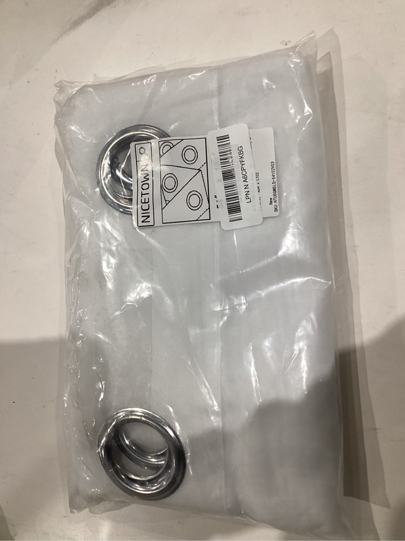 Condition photo showing Good Condition for NICETOWN White Sheer 102 inch Curtains for Living Room, Grommet Elegant and Airy Window Treatments Translucent Lightweight Drapes for Living Room/Bedroom,2 Panels, W54 x L102 White 54"W x 102"L (Pack of 2)