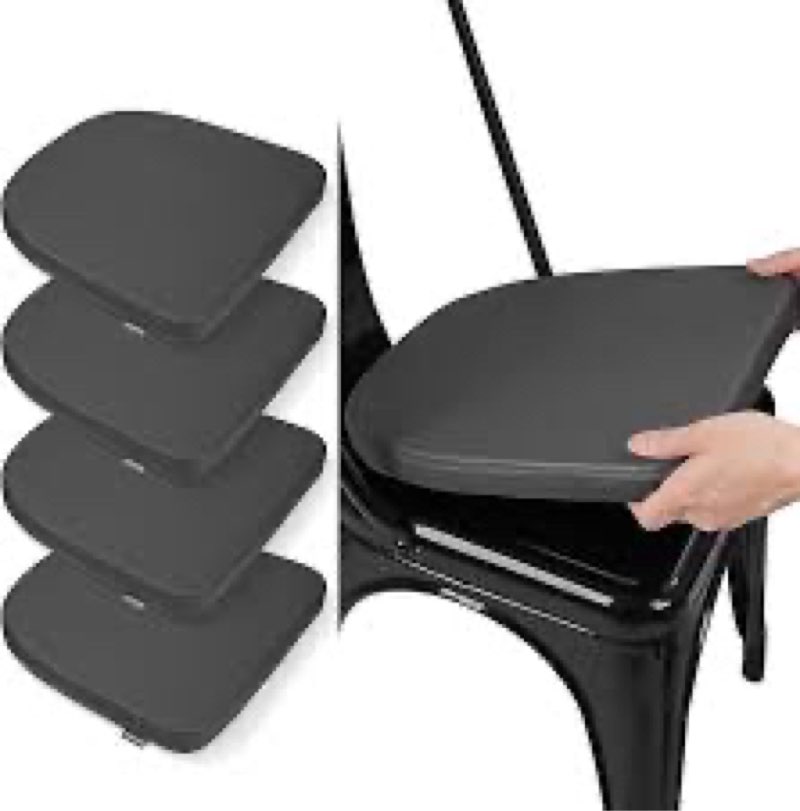 BUYUE Friendly Woven Fabric Magnetic Bar Stool Cushions Set of 4, Enhanced Anti-Slip Breathable Smal
