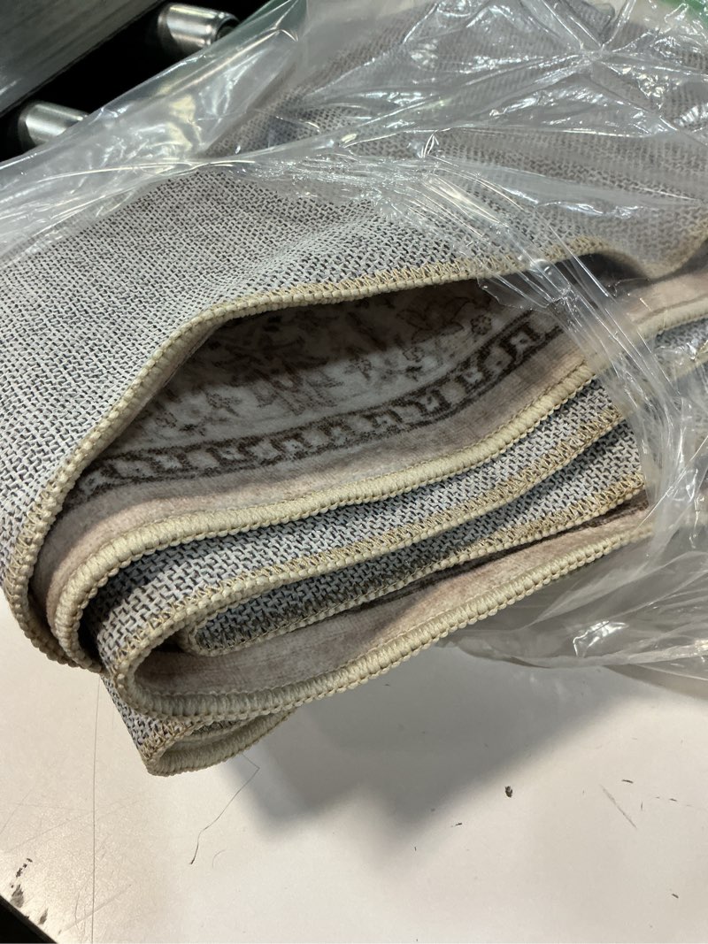 Condition photo showing Good Condition for hallway washable runner rug - 2x10 kitchen rugs entryway rug runner vintage soft floor mat non slip indoor farmhouse carpet for bathroom living room bedroom (2 x 10, beige) 2' x 10' (rectangular) beige