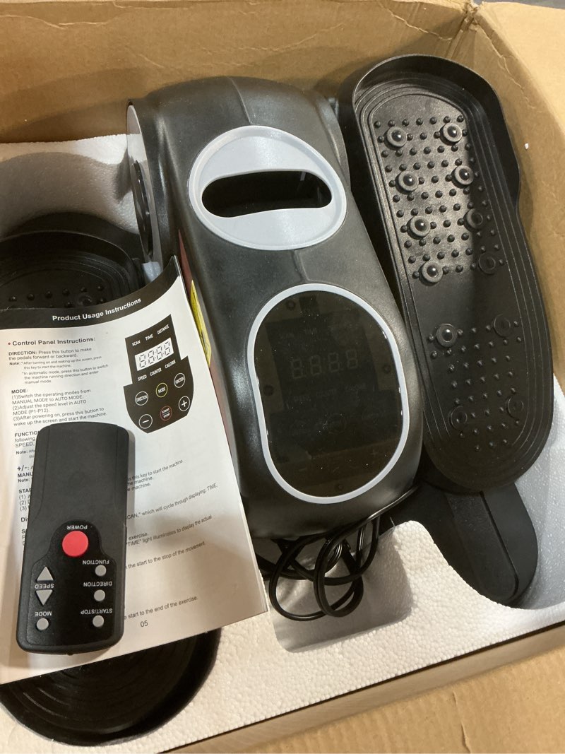 Condition photo showing Good Condition for merach under desk elliptical machine, leg exerciser while sitting for seniors with 12-speeds & remote control, quiet portable electric seated pedal exerciser machine for home office