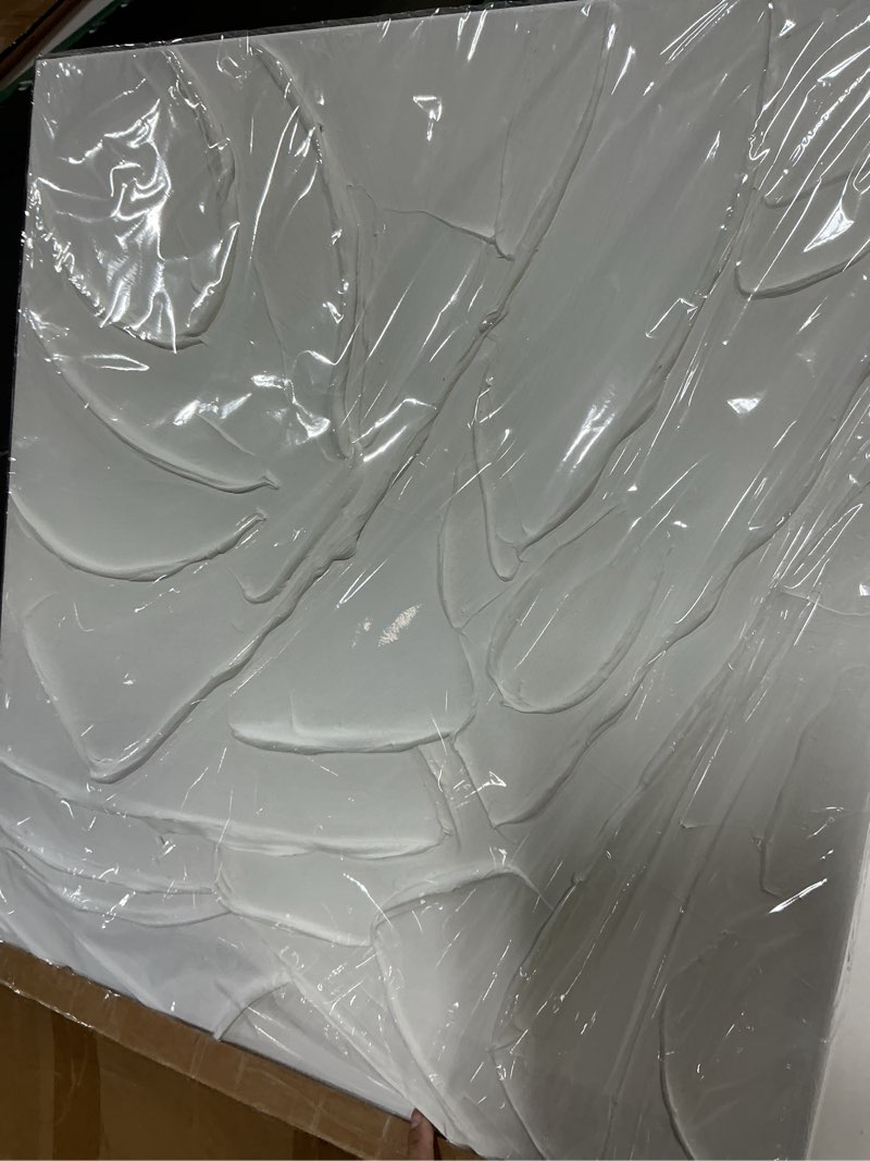 Condition photo showing New/Like New for XIANSHOU Home Decor White Abstract Wall Decor Maximalist Artwork Textured Canvas Wall Art Pictures for Living Room Bedroom Home Office Decor 24"x48"