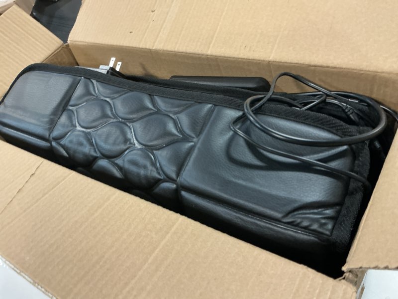 Condition photo showing As Is for Massage Mat, Detachable Neck Massager, Full Body Vibration Heating, Massage Pad with 10 Vibrating Motors and 9 Speed Settings for Home Office Use, Gift for Men Women Parents Christmas,Black