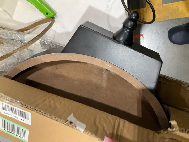 Condition photo showing As Is for MODE HOME Large French Country Oval Wall Clock for Living Room Decor, 18 x 29 Inch Rustic Farmhouse Wall Clock Decorative, Solid Wood Frame with Iron Hanging Ring, Silent Non-Ticking Battery Operated 29 Inch Oval Wall Clock